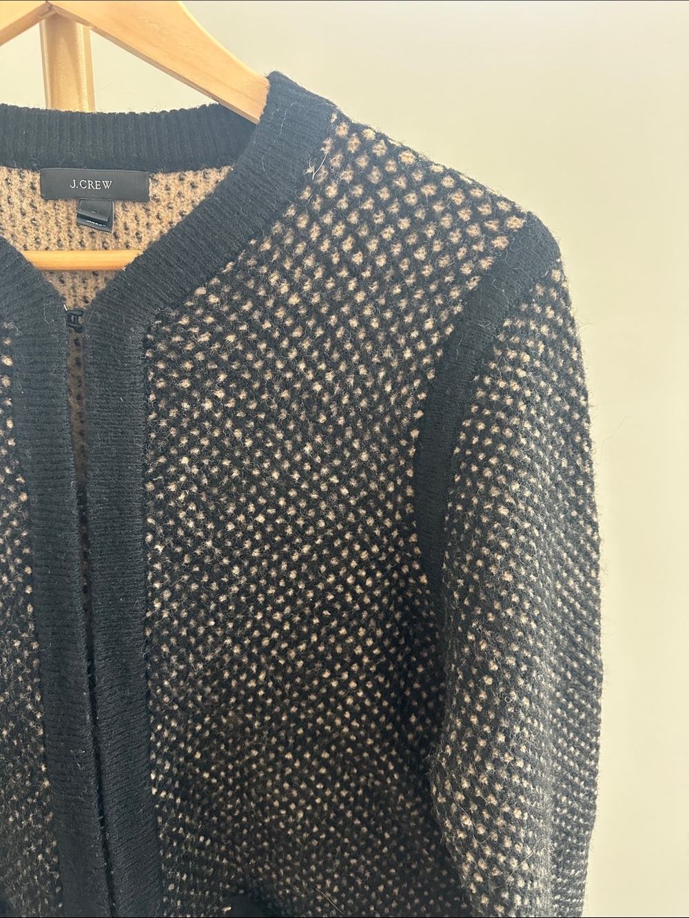 J.Crew Wool Blend Crew Neck Cardigan Sweater Classic Workwear Layer